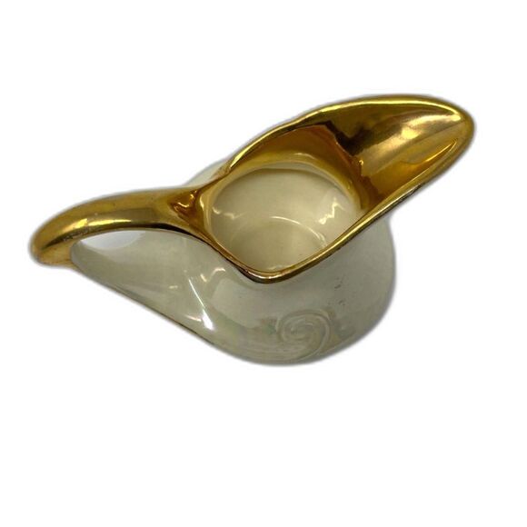 VTG Pearl China Co. Creamer/Sugar Set Hand Decorated 22KT Gold, USA - Picture 4 of 14